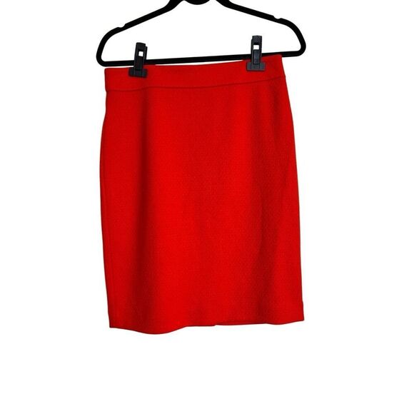 Ann Taylor Pencil Skirt Womens Size 6 Red Textured Knee Length Back Zip NWT - Picture 1 of 7